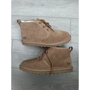 Ugg nuemel boots chestnut lace up fur suede boots brown men’s size 8 BRAND NEW